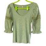 Free People  Something Special with sage green puff sleeves Photo 2