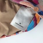 Shade & Shore Bikini Top Shoulder Tie Triangle Blue Pink Colorful M Photo 2