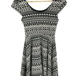 Mossimo Supply Co Black Aztec Print A-line Dress Sz S Short Sleeved Stretch Photo 1