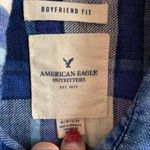 American Eagle  Blue Boyfriend Fit Flannel Shirt Photo 2