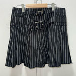 Like an angel Y2K vintage  pin stripe double belted mini skirt black small Photo 0