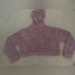 Active USA  Sherpa Faux Fur Teddy Cropped Hoodie Sweatshirt Photo 2