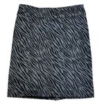 Tribal Knit Pencil Skirt Zebra Print Career Wear Stretch Casual Comfort Size 8 Gray Photo 0