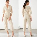 & Other Stories & Other Stories Women Beige Asymmetrical Linen Blend Jumpsuit Size US 4 Photo 1