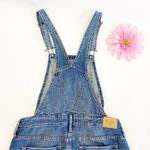 Abercrombie & Fitch Distressed Denim Jean Overalls Raw Hem Straight Slim Blue Photo 6