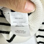 Veronica Beard  Dean Striped Linen V-Neck Sweater Size Large Breton Ribbed Photo 7