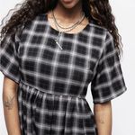 Disturbia Billie Check Mini Smock Dress Black Plaid Flannel Grunge Goth Punk Size 2 Photo 5