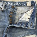 Free People We‎ the  Shorts Womens 26 Blue Denim Ripped Cutoff Button Mid Rise Photo 2