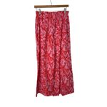 kourt Sienna Pink Orange Tropical Cropped Wide Leg Cool Cotton Relaxed Pants S Photo 5