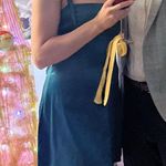 Emerald Green Satin Mini Dress Photo 3