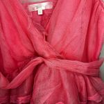 Love Shack Fancy Pink Tulle Ruffled ZoRina Lace Trim Mesh Mesh Dress 00 Photo 3