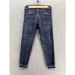 Ralph Lauren POLO  Blue Denim Jeans Distressed Size 26 Tompkins Skinny Crop Photo 1