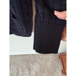 Ralph Lauren Sport Cardigan Sweater Womens XL Navy Blue 100% Cotton Cable Knit Photo 2