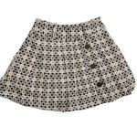 Pura Vida Brown Tan And Cream Tweed Pleated Button Front Mini Skirt Schoolgirl Academia 12 Photo 2