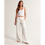 Abercrombie & Fitch NWT Abercrombie SHORT Sloane Low Rise Wide Leg Pants Cream Size 24 Photo 11