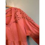 Cato Peplum Raw Hem Lace Detail Shoulder V Neck Long Sleeve Top Size XL Photo 2