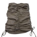 Sally LaPointe Skirt‎ Womens 4 Brown Grey Faux Leather Mini Ruched Tie Side Photo 5
