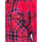 Victoria's Secret  Plaid Flannel Pajama Set Long Sleeve Pants Red Purple Sparkle Photo 1