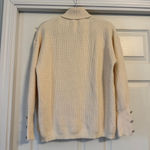 Vine & Love Chunky Knit Oversized Sweater Small Cream Pearl Button Sleeves Photo 2