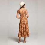 Saltwater Luxe  NWT Memphis Midi Dress Size Medium Rosewood Rust Floral Linen Photo 1