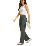 NWT ~ Olive Green Wide Flare Leg Yoga Pants & Pockets Activewear Leggings ~ XS Photo 3