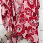 Active USA Rose Print Kimono Cardigan Valentines Red Pink New Medium Photo 5