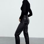 ZARA Faux Leather Mom Fit Pants Photo 2