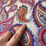 Lands' End  Paisley Embroidered Tunic Top Size XL Multicolor Lightweight Boho Fall Photo 6