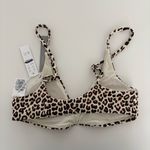 J.Crew NWT Lana Bikini Top Classic Sculpt Natural Leopard Photo 2