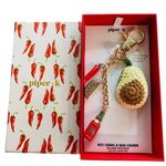 Betsey Johnson Piper K Knit Avocado Multi Charm Keychain Bag Purse Southwestern NWT Photo 0