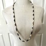 African black and cream tube beaded necklace Photo 0