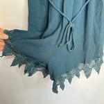 ASTR  The Label Boho Teal Blue Lace Belted‎ Fringe Romper Small Photo 4