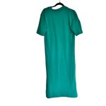 ZARA NWT  PLUSH T SHIRT JERSY MIDI MAXI DRESS GREEN SMALL Photo 8