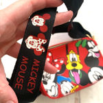 Disney  Mickey Mouse Crossbody Bag Purse Red Zipper Close Adj Strap 6x4in NEW Photo 2