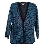 Misook  ANIMAL PRINT GREEN & BLACK CARDIGAN SZ 1X KNIT JACKET $428 Photo 0