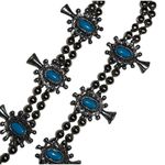 Vintage Southwestern/Navajo Style Silver & Turquoise Squash Blossom Necklace Photo 5