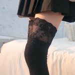 Cozy Black Lace Knee‎ High Socks Soft Warm Over the Knee Long Sleeve Stockings Photo 12