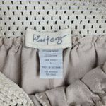 kiss & cry  Linen Blend Pants Beige Crochet Elastic Waist Size L Large Photo 6