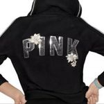 PINK - Victoria's Secret Victoria’s Secret Pink Sequin Floral Bling Zip Front Jacket Hoodie Small Photo 1