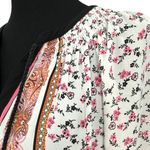Daniel Rainn DR2 | Small | Floral Damask Print Tassel Tie V-Neck Peasant Blouse Photo 2