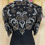 NIGHT VOGUE Vintage Black Silk Beaded Dress Size undefined Photo 7