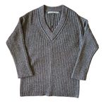 Alexander Wang safety pin star chunky rib knit wool v-neck tunic sweater Photo 2