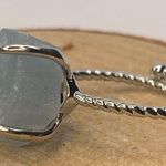 Millie Twist Natural Stone Open Size Ring, Adjustable, aquamarine Photo 0