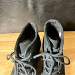 Toms Hyde Black Suede Lace Up Ankle Wedge Boots Size 7.5 Photo 3