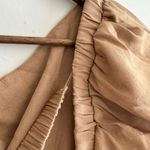 Vestique Elegant Tan Puff Sleeve Dress Photo 3