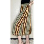Ten Sixty Sherman  Green Colorful Stripe Button Midi Skirt Photo 4