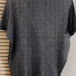 Premise Micro sequined grey shimmering short sleeve knit top Photo 1