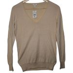 J.Crew Women's Cream Cotton Pullover Long Sleeve V-Neck Sweater Top Size XS NWT Photo 0