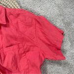 Athleta Playa Tie Wrap Top 100% Linen Shortsleeve in Coral Passionfruit Size L Photo 5