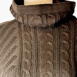 Ninovino Chocolate Brown Cable Knit Turtleneck Sweater Tunic 100% Acrylic Medium Photo 3